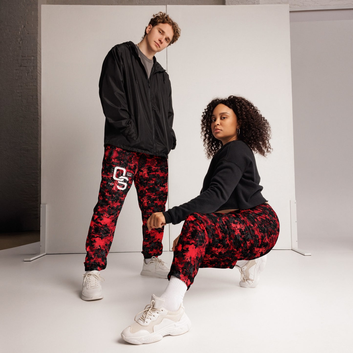 Black/Red - Unisex track pants