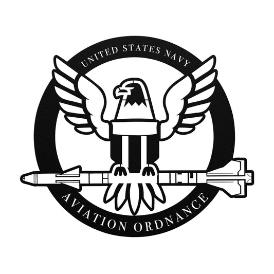 Navy Aviation Ordnance Logo Metal Sign – A Bold Tribute to the Redshirts