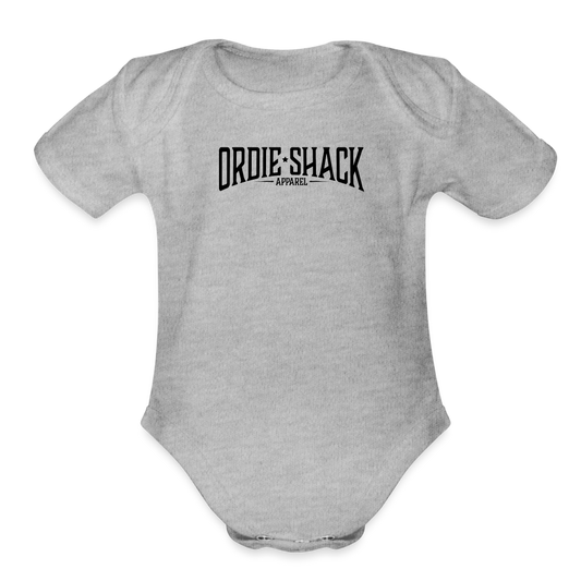 Drop Bombs - Organic Short Sleeve Baby Bodysuit - heather grey