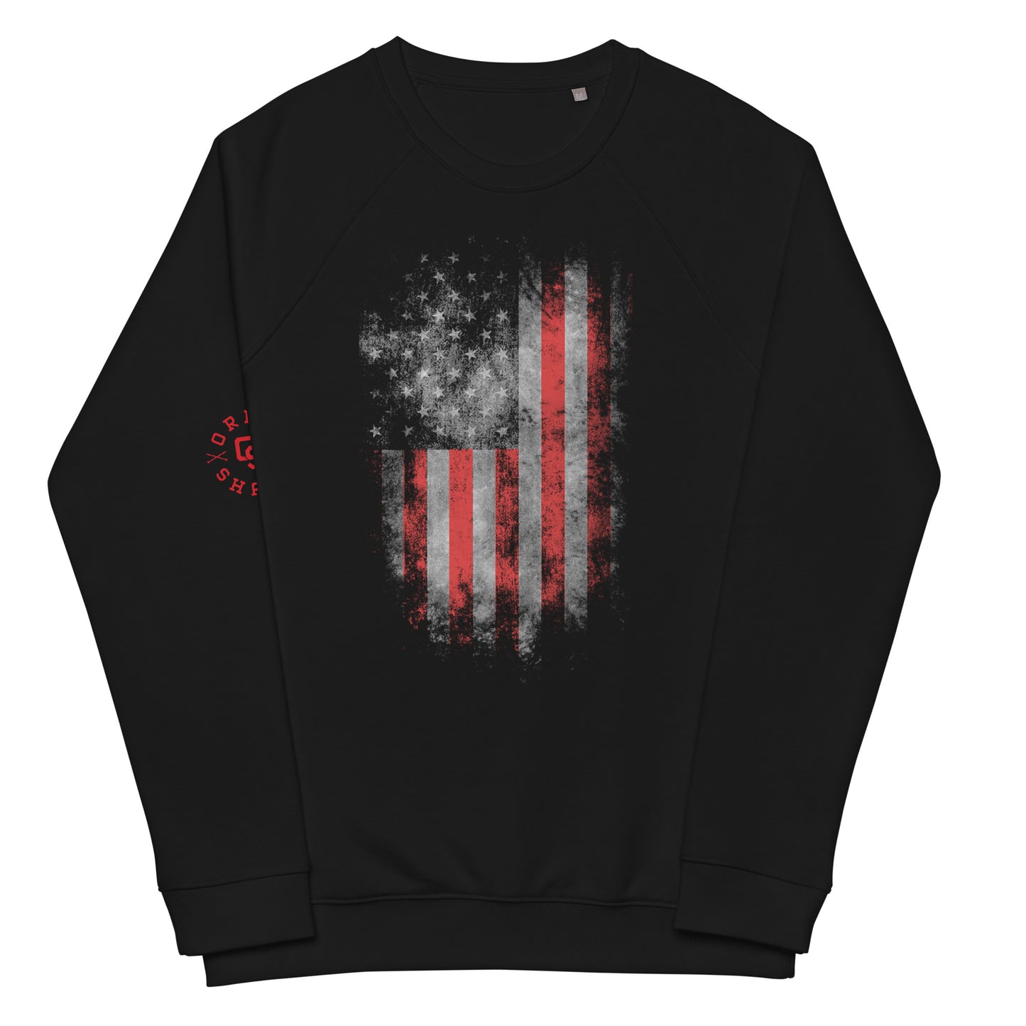 American Flag - raglan sweatshirt