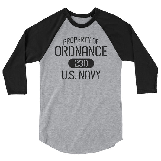 Property of Ordnsance - Navy - 3/4 sleeve raglan shirt